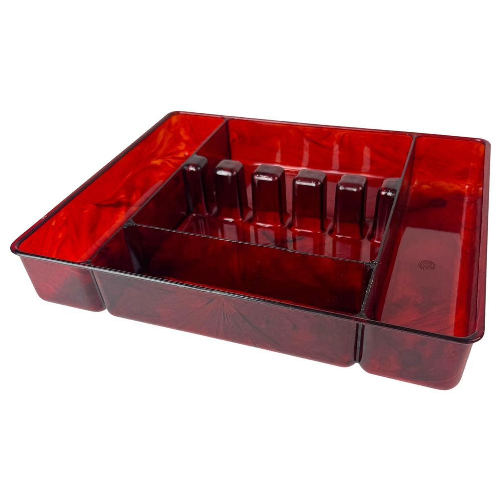 Vintage Vogue Products 50s Tortoisehell Flatware Caddy Lucite Drawer Organizer